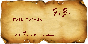 Frik Zoltán névjegykártya
